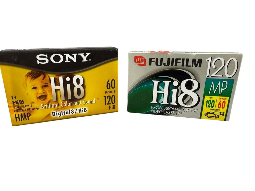 Sony & Fujifilm Hi8 Digital 8 Video Cassette Tapes New Old Stock Sealed 120 Min